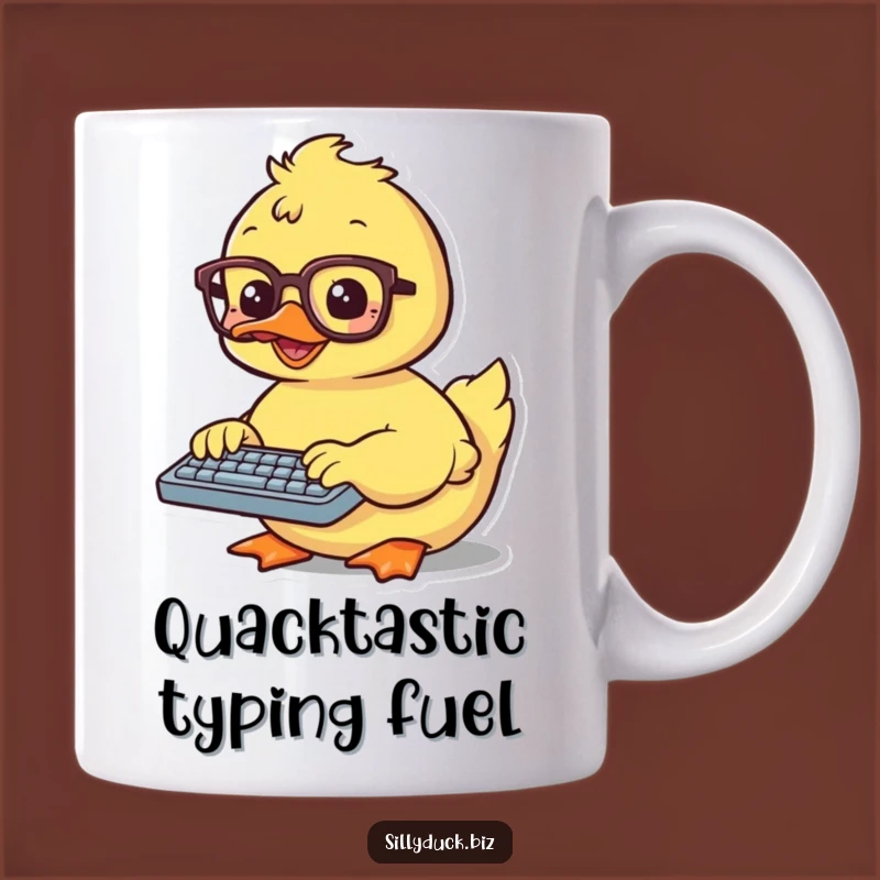Funny Kawaii Duck Typist Mug Gift: Nerdy Duck Typing for Laughs