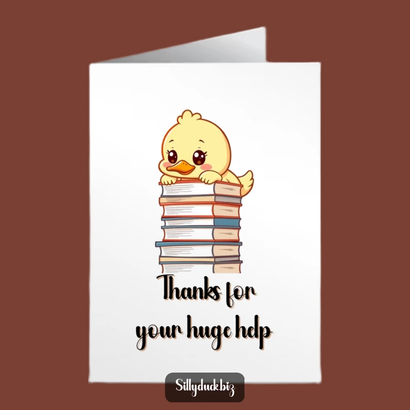 Cute Free Printable Thank You Card: Determined Duck Over Desk Pile Thanks You